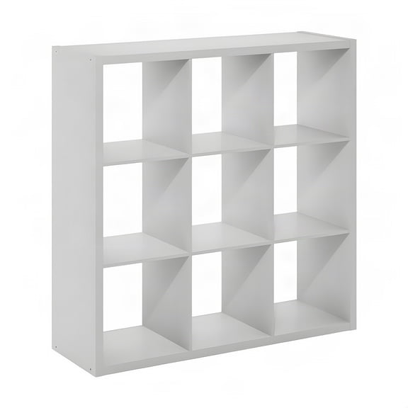 FurniFact Engineered Wood 9-Cube Shelving Unit with Open-Back Design, Cube Storage Organizer for Living Room or Home Office Bedroom