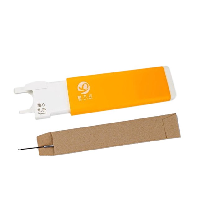Enhebrador de Costura, Enhebrador Automático, Accesorios para Manualidades con Gancho, Enhebrador de Hilo, Herramienta Manual de Enhebrador Simple Par Amarillo