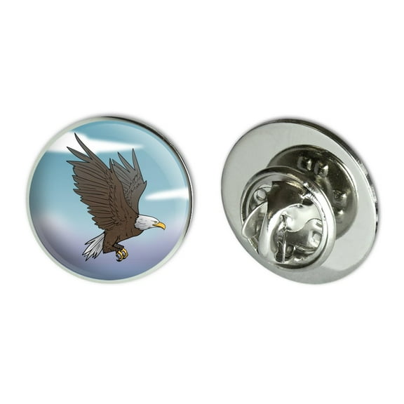 Bald Eagle Flying Metal 0.75" Lapel Hat Pin Tie Tack Pinback