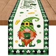 thumbnail image 1 of Chemin de Table pour la Saint-Patrick, Décoration de Table en Lin et Jute pour Fête de Printemps, Cuisine, Fête, 1x Chemin de Table en Solde, 1 of 9