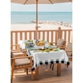 thumbnail image 2 of Outdoor Tablecloth with Umbrella Hole for Patio/Picnic/Party/Camping, Sunflowers Wreath Waterproof Table Cloth Rectangle Table Cover Washable, Summer Botanical Leaves Flowers Black Plaid (54"x 80"), 2 of 8