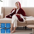 thumbnail image 3 of Kata Red Sherpa Heated Electric Blanket, Throw, 3 of 6