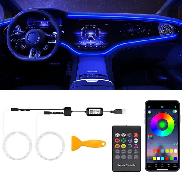 Tira de luces LED para interior de coche QVEVDACAR RGB con control inalámbrico