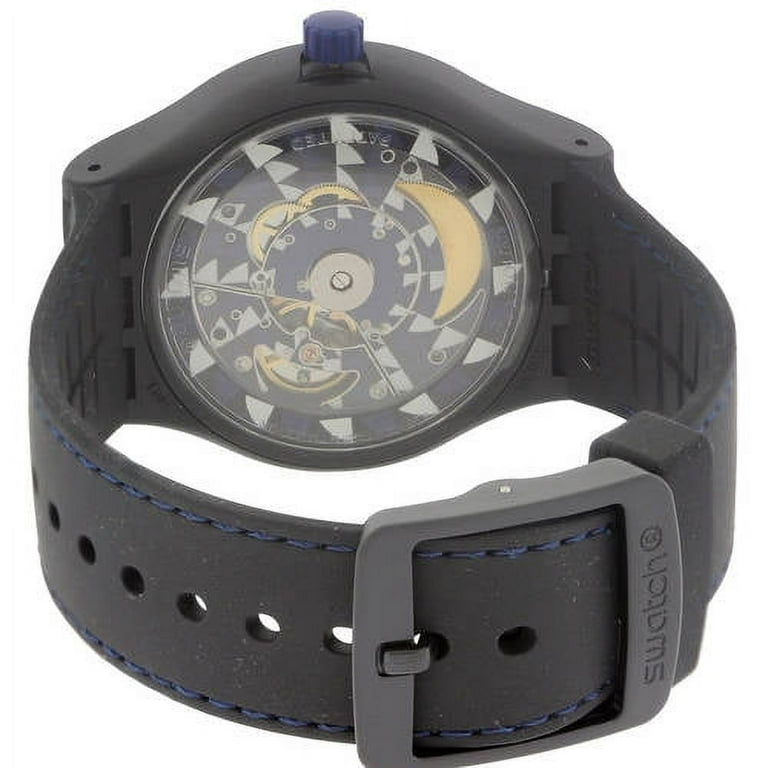 Swatch Men s Black Silicone Band Plastic Case Swiss Quartz Analog