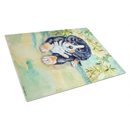 

Carolines Treasures 7010LCB Bernese Mountain Dog Puppy Glass Cutting Board Large 12H x 16W multicolor