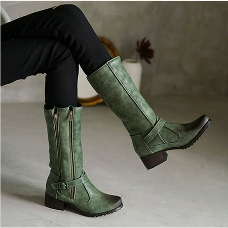 

Bnwani Boots For Men Shoes For Clearence Low Heel Boots Ziper Leather Mid-Calf Boots 35-43