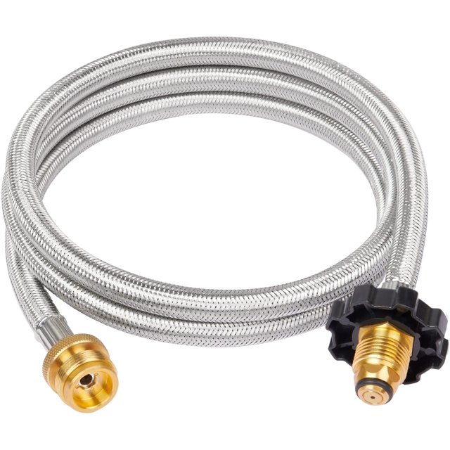 5FT Propane Hose Adapter 1lb to 20lb, Compatible with Coleman Camping Stove, Mr. Heater Buddy Heater, Blackstone Griddle, and More, Connects to 5-100lb Tank