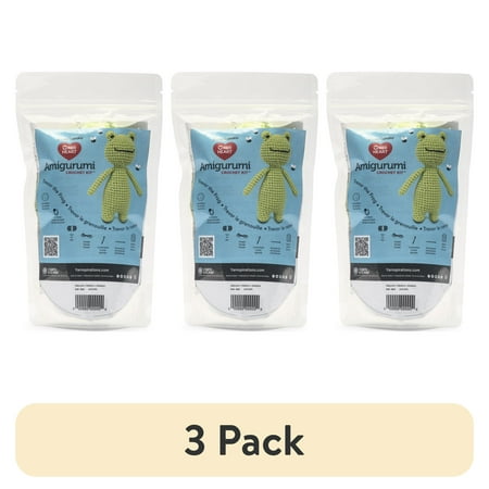 (3 pack) Red Heart Amigurumi Crochet Kit, Trevor the Frog