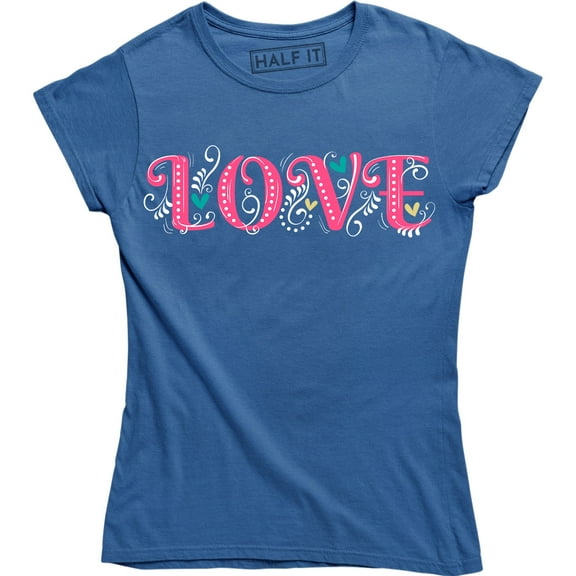 LOVE with Heart Leaves Symbol - Nature Lover Women's T-Shirt