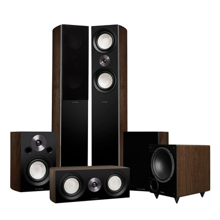 Fluance Reference Surround Sound Home Theater 5.1 Channel Speaker System including 3-Way Floorstanding Towers Center Channel Bookshelf Surrounds and DB10 Subwoofer - Natural Walnut (X851WR) - image 8