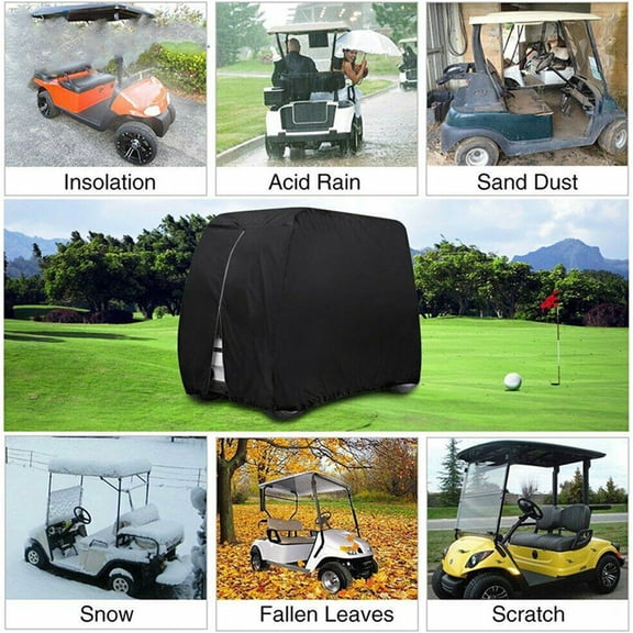 ELAYARD Golf Cart Cover Black Oxford Cloth Waterproof Outdoor Protector