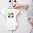 thumbnail image 5 of Retro Classic MTV TV Static Logo Romper Boys or Girls Infant Baby Brisco Brands NB, 5 of 6