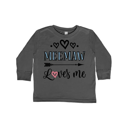 

Inktastic My Meemaw Loves Me Girls Gift Toddler Toddler Girl Long Sleeve T-Shirt