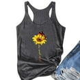 thumbnail image 4 of EGNMCR Réservoir Tops for Women Grande Taille pour Femme Été Tournesol Imprimé Col Rond Sans Manches T-shirt Réservoir, 4 of 8