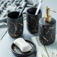 thumbnail image 4 of Juego de accesorios de baño de cerámica Sunnimix 4Pcs dispensador de loción Plato de jabón, 4 of 7