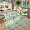 thumbnail image 2 of Geetinfly 9inx12in Floral Peacock Area Rug Animal Print Rug Washable Rug Stain-Resistant Indoor Carpet with Non-Slip Backing for Living Room Bedroom Dining Room Office Green, 2 of 8