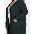 thumbnail image 2 of Terra & Sky Women's Plus Chenille Cardigan Sweater, Midweight, Sizes 0X-5X, 2 of 5