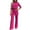 Hot Pink, variant on dGslk Women's Casual Temperament Commuting Wide-leg Pants Solid Color Two-piece Suit Black L