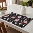 thumbnail image 6 of Placemat, Pioneer Flower Floral Print Pattern Place Mats Table Mat Set Of 2, PVC Washable Placemats for Party Kitchen Dining Decoration, 18x12 Inch, Fade Resistant, 6 of 6