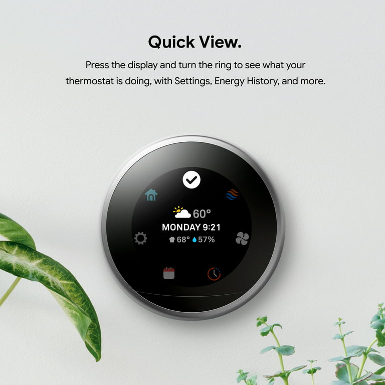 Nest Smart Learning Thermostat - 3rd Generation - Stainless Steel 