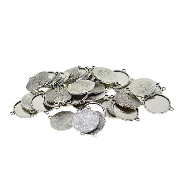 jifeng 50x Connecteur de Bracelet Cabochon Rond Vierge Base 12mm
