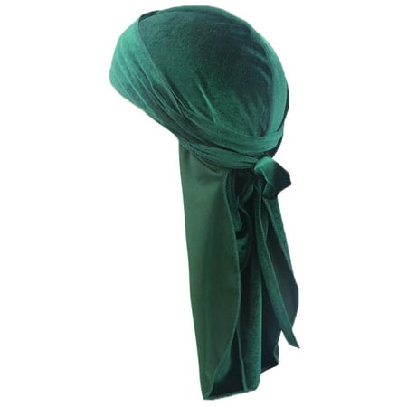 Women Long Tail Pirate Hat Hijab Muslim Velvet Turban Cap Headwear