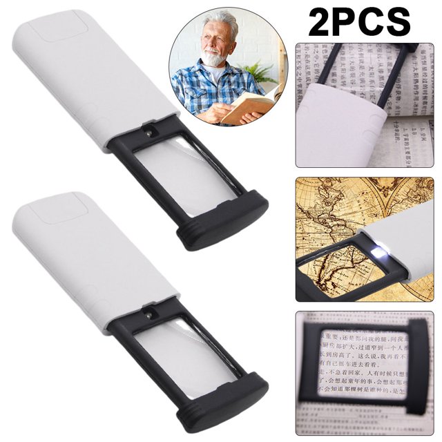 Lupa Extraíble 2 Uds Minilupa Portátil Plegable 4x para Lectura Personas Mayores