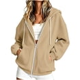 thumbnail image 7 of Enjoytime Womens Zip Up Hoodies Long Sleeve Solid Hooded Jacket Fall Fashion Comfy Casual Sweatshirt with Pockets, 7 of 7