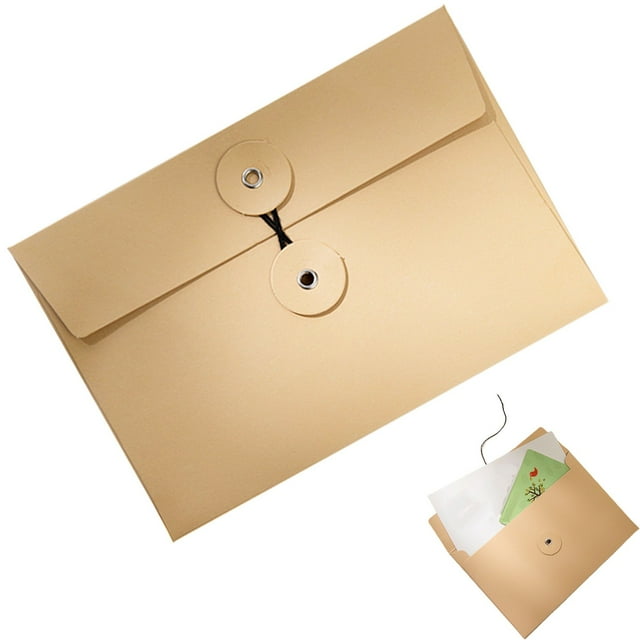 Ecohintz Enveloppe de Documents A6 à Scellage Fileté - Pvc Transparent Réutilisable avec Fermeture Sécurisée, pour Contrats, Examens et Papiers Importants, Organisateur de Dossiers Durable (11.3X16.8Cm), Enveloppe de Documents en Pvc, Jaune