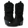 thumbnail image 3 of Alpine Swiss Kayla Womens Western Slouch Boots Mid Calf Block Heel Cowboy Boots, 3 of 7
