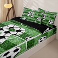 thumbnail image 3 of Homewish Football Soccer Sport Kids Zipper Twin Comforter Sets with Fitted Sheet and 2 Pillowcases,Letter R Monogrammed Zipper Bedding Set For Boys Teens,Black Reversible,4 Pieces, 3 of 7