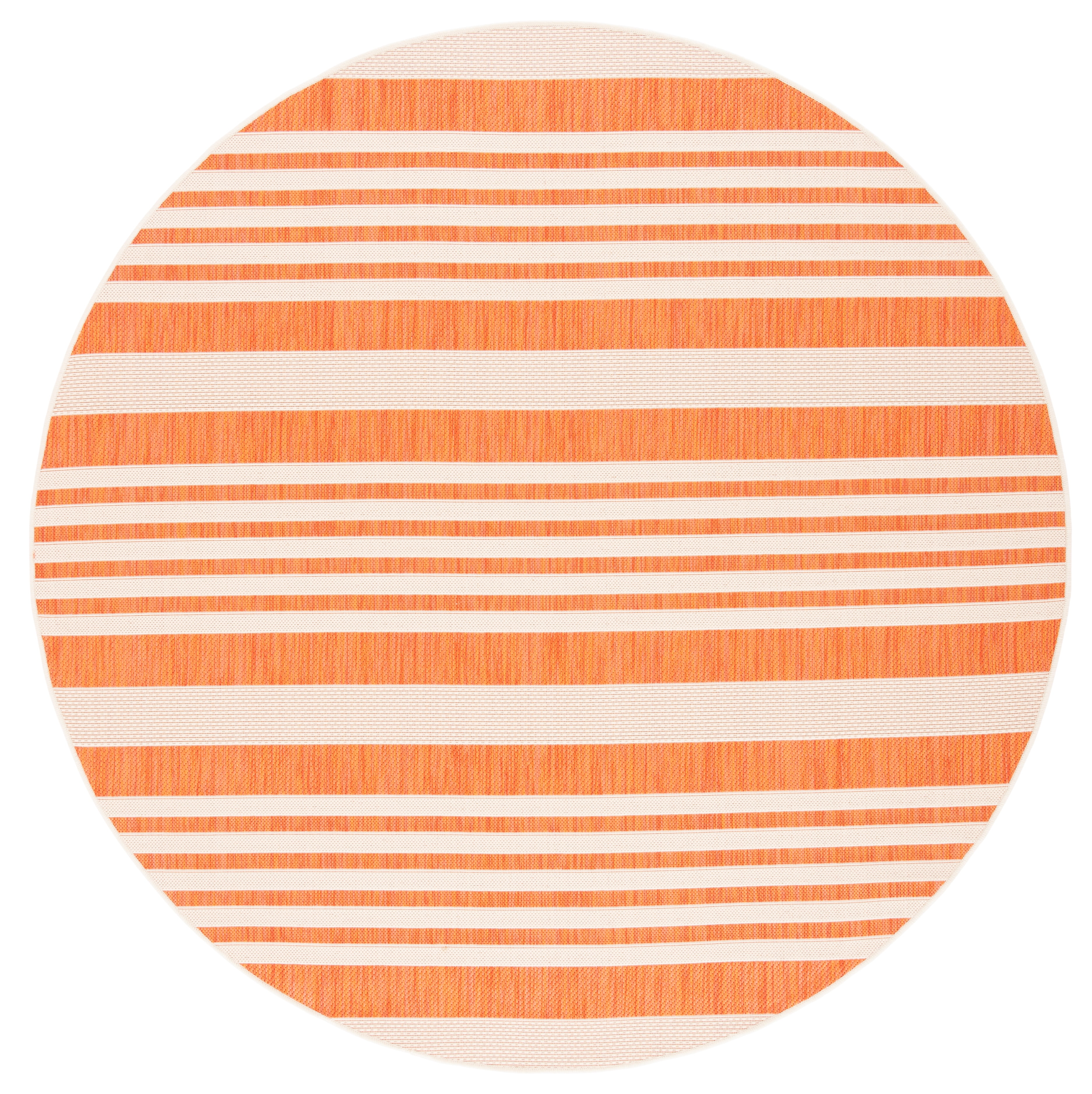 Safavieh Courtyard Caroline Striped Indoor/Outdoor Area Rug, Terracotta/Beige, 2'7" x 2'7" Round