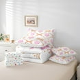 thumbnail image 4 of Erosebridal Girly Pink Blossom Bedding Full Size, Chic Bow Comforter Sets with Sheets, Patchwork Room Decor, Reversible 7 Pieces, 4 of 5