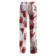 thumbnail image 6 of JULMCOMO Halloween Pajamas Pants for Women Ghost Pumpkin Cat Print Drawstring Elastic Waisted Casual Pj Pants Cute Print Comfy Loose Pajama Bottoms Red 3XL, 6 of 6