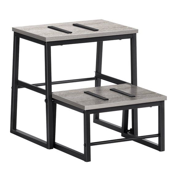 2-step Dog Stairs , 2 Step Dog Steps for High Beds, Pet Steps for Small Dogs and Cats,gray