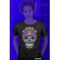 thumbnail image 3 of PLAYERA CALAVERA AZTECA PLAYERAS CHINOS NEÓN BRILLA EN LA NOCHE GRANDE, 3 of 3