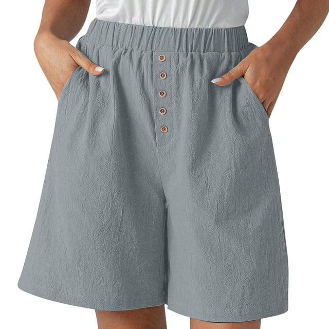 FNFYFH Clearance Womens Training Loose Fit Solid Color Summer Workout Shorts Breathable Gym Shorts,Gray