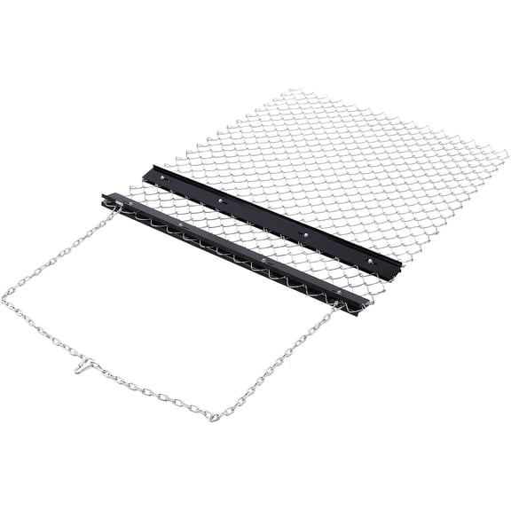Garvee Drag Harrow Chain Harrow for Lawn Landscape Leveling Driveway Drag ATV Rake Steel Gravel Rake UTV Tractor Attachment for Yard Farm Black and silver 4 x 5 Ft
