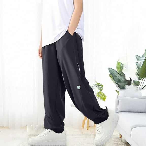 Workout Pants for Teens with Pockets Size 5-16 Elastic Waist Trouser Boys Kids Casual Lightweight Solid Color Anti-Mosquito Hiking Pant