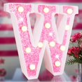 thumbnail image 1 of Luz de Letra LED con Purpurina Rosa Elnsivo a Pilas, 1 of 6