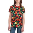 thumbnail image 2 of Honeii Tomatoes Print Youth Short Sleeve T-Shirt,Boys Athletic Shirt,Quick Dry Short Sleeve Performance Moisture Wicking T Shirt, 2 of 6