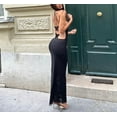 thumbnail image 3 of Robes à Col en V pour Femmes Été Sans Manches Papillon Dos Ouvert Robes Maxi Unies Jupes en Tulle Moulantes Tendance, 3 of 8