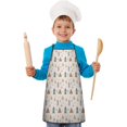 thumbnail image 2 of Beige Christmas Tree Pattern Kids Aprons for Girls and Boys,Adjustable Neck Strap Toddler Aprons for Kids Cooking Baking, 2 of 7