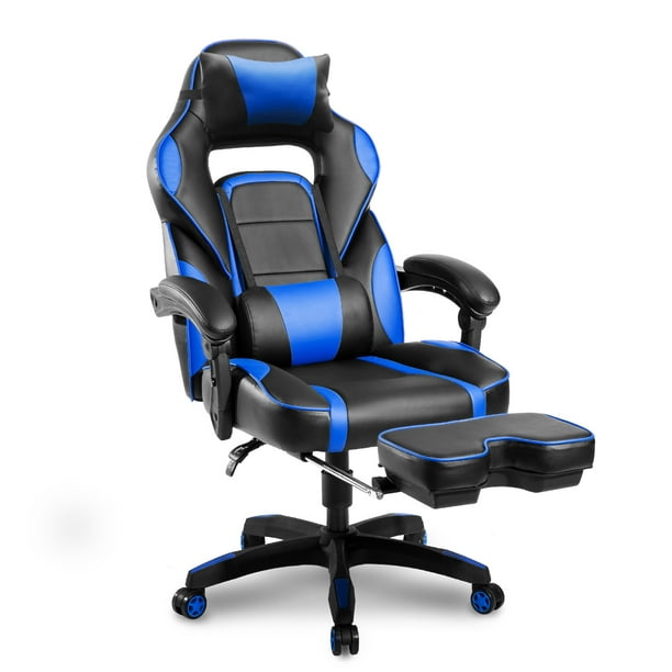 Clearance Gaming Chair With Footrest Ergonomic Computer Chair With Arms Large Size Pu Leather Swivel Desk Office Chair With Lumbar Support 90 175 Degree Adjustment Recliner Video Game Racing Chair Walmart Com Walmart Com