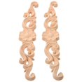 thumbnail image 2 of 2pcs Wood Carving Sticky Flower Delicate Door Head Carving Flowers Creative Solid Wood Applique for Furniture Cabinet Door Decors Size 1, 2 of 4