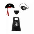 thumbnail image 2 of Reversible Pirate Costume for Kids - Complete Set with Cloak and Accessories: Cape, Hat, Beard, Skull Eye Patch - Perfect for Cosplay, Role Play, Birthdays, Pirate Parties, Halloween, and New, 2 of 7