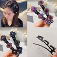 thumbnail image 5 of Sparkling Crystal Stone Braided Hair Clips,Satin Fabric Hair Bands,Crystal Stone Braided Hair Clips,Braided Hair Clips for Women (Style I,1 Set), 5 of 5