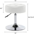thumbnail image 2 of YANG2 PU Leather Vanity Stool Makeup Stool Vanity Chair Height Adjustable Swivel Stool Round Ottoman White, 2 of 10