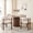 Walnut Table, variant on 71" Large Dining Table Set for 4, Rounded Corners Farmhouse Modern Rectangle Wood Kitchen Table with 4 Khaki Chenille Upholstered Armchairs for Living Room Apartment Waiting Room