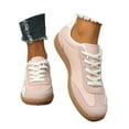 thumbnail image 3 of Women's Fashion Sneakers Trendy Stylish Low Top Classic Retro Casual Ladies Comfortable Running Walking Shoes(Color:Light Pink,Size:6.5), 3 of 9